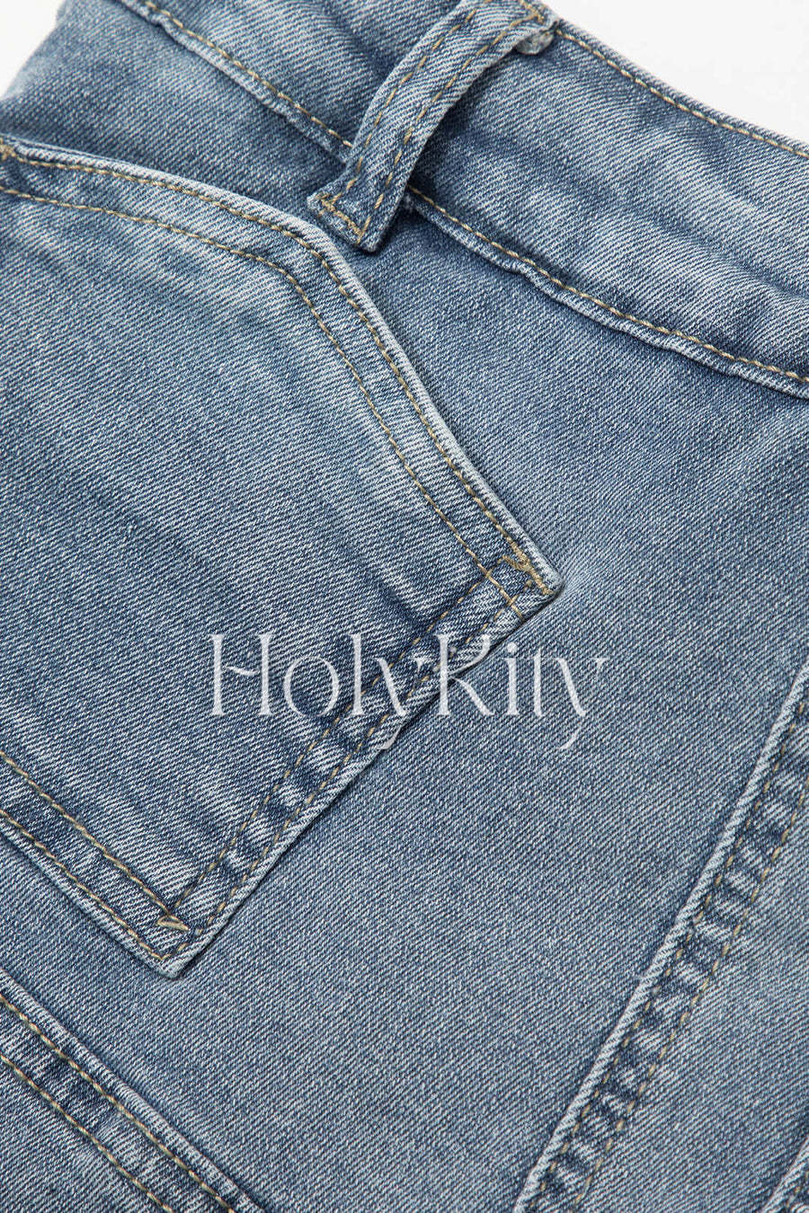 Asymmetric Denim Shorts