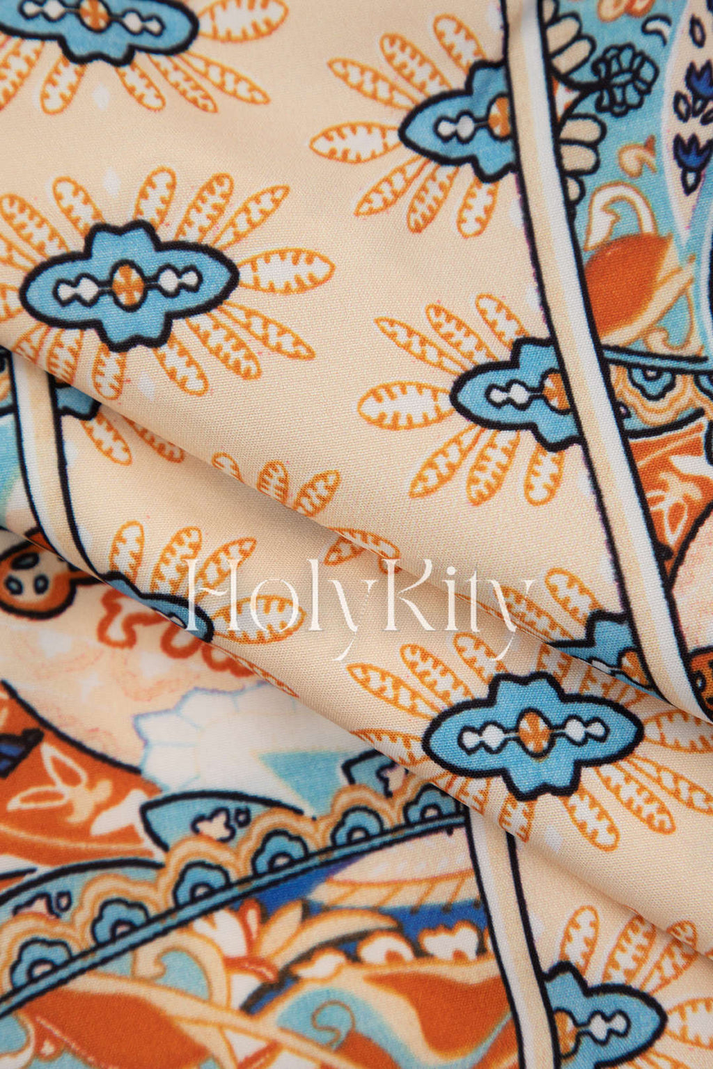 Boho Print Paperbag Waist Wide Leg Shorts