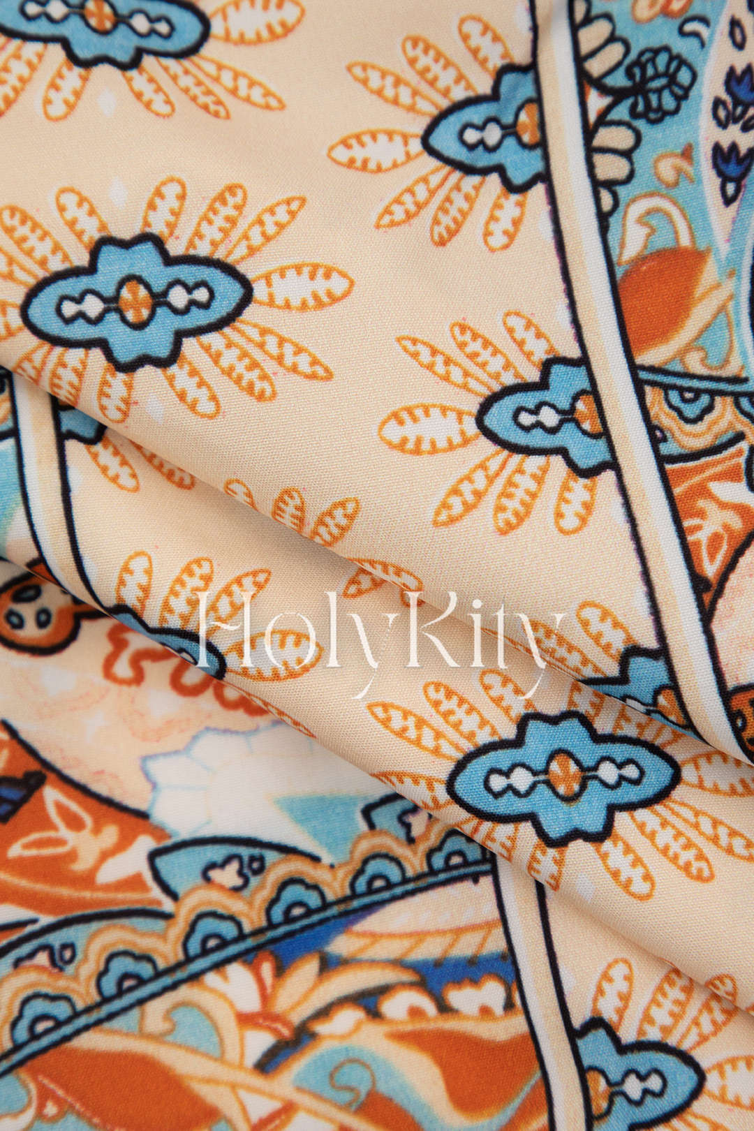 Boho Print Paperbag Waist Wide Leg Shorts