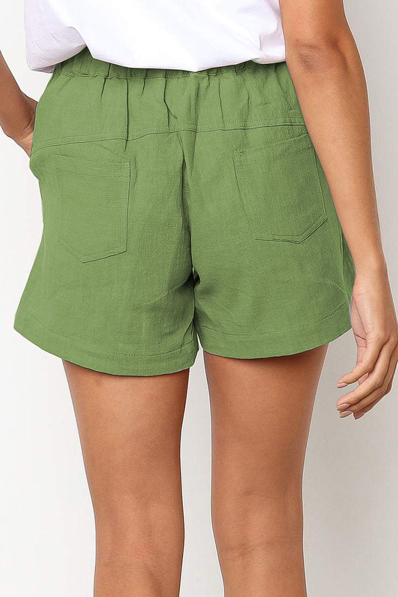 Casual Solid Pocket Loose High Waist Straight Bottoms(7 Colors)