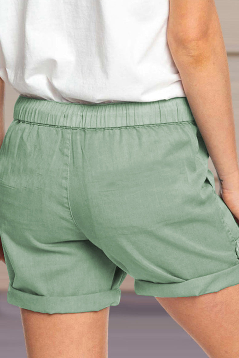 Casual Solid Pocket Straight Solid Color Bottoms(8 Colors)