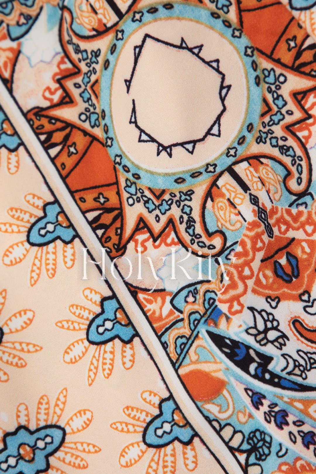 Boho Print Paperbag Waist Wide Leg Shorts