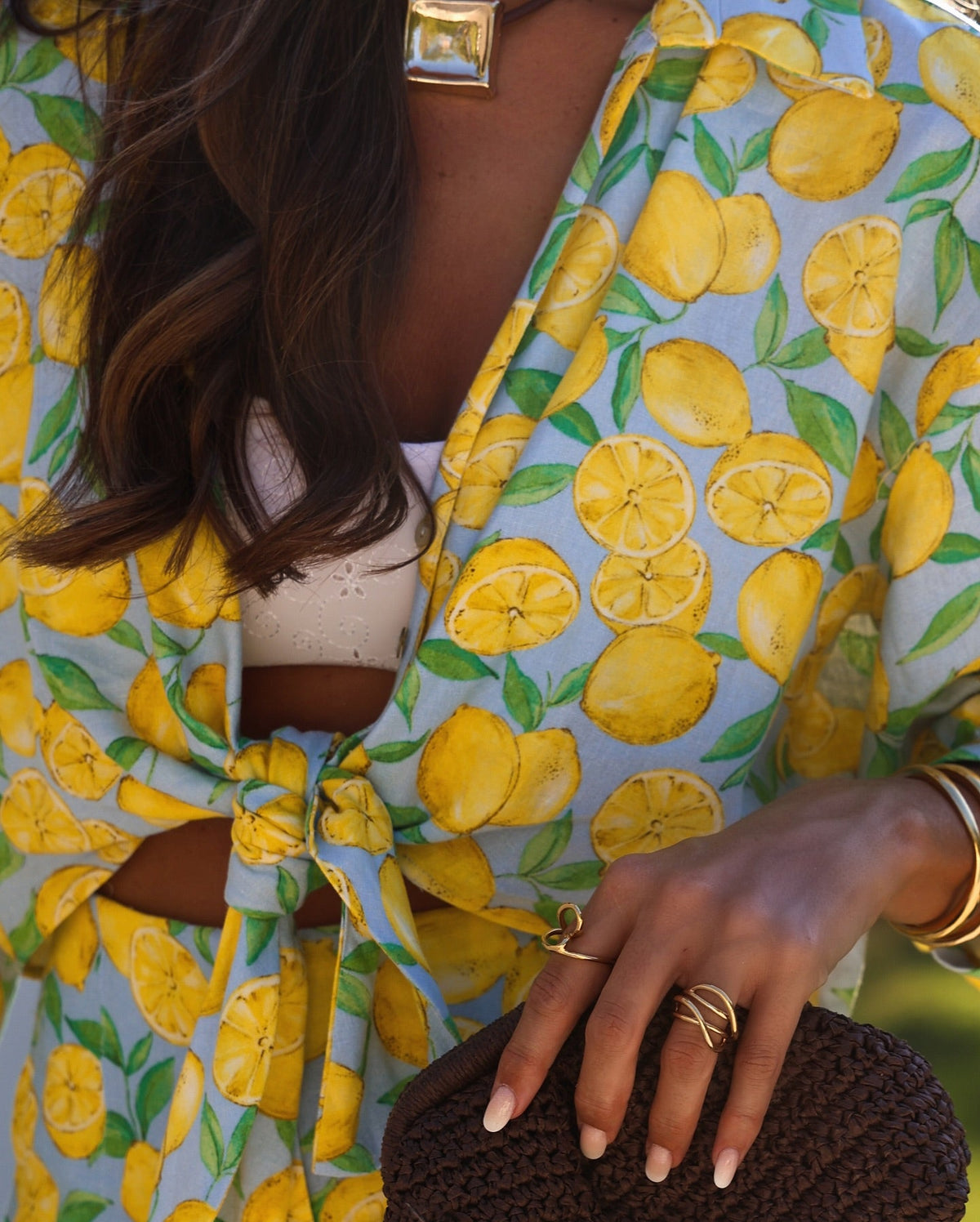 Lemon Print Vacation Shirt and Shorts Set