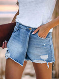 Edgy Ripped Jean Shorts