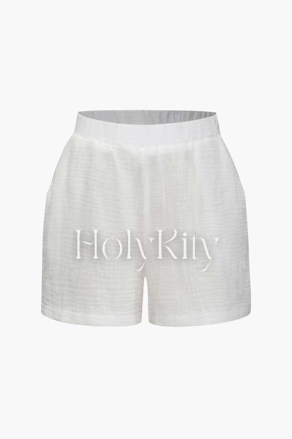 Linen-Blend Knot Strap Tank Top And Shorts Set