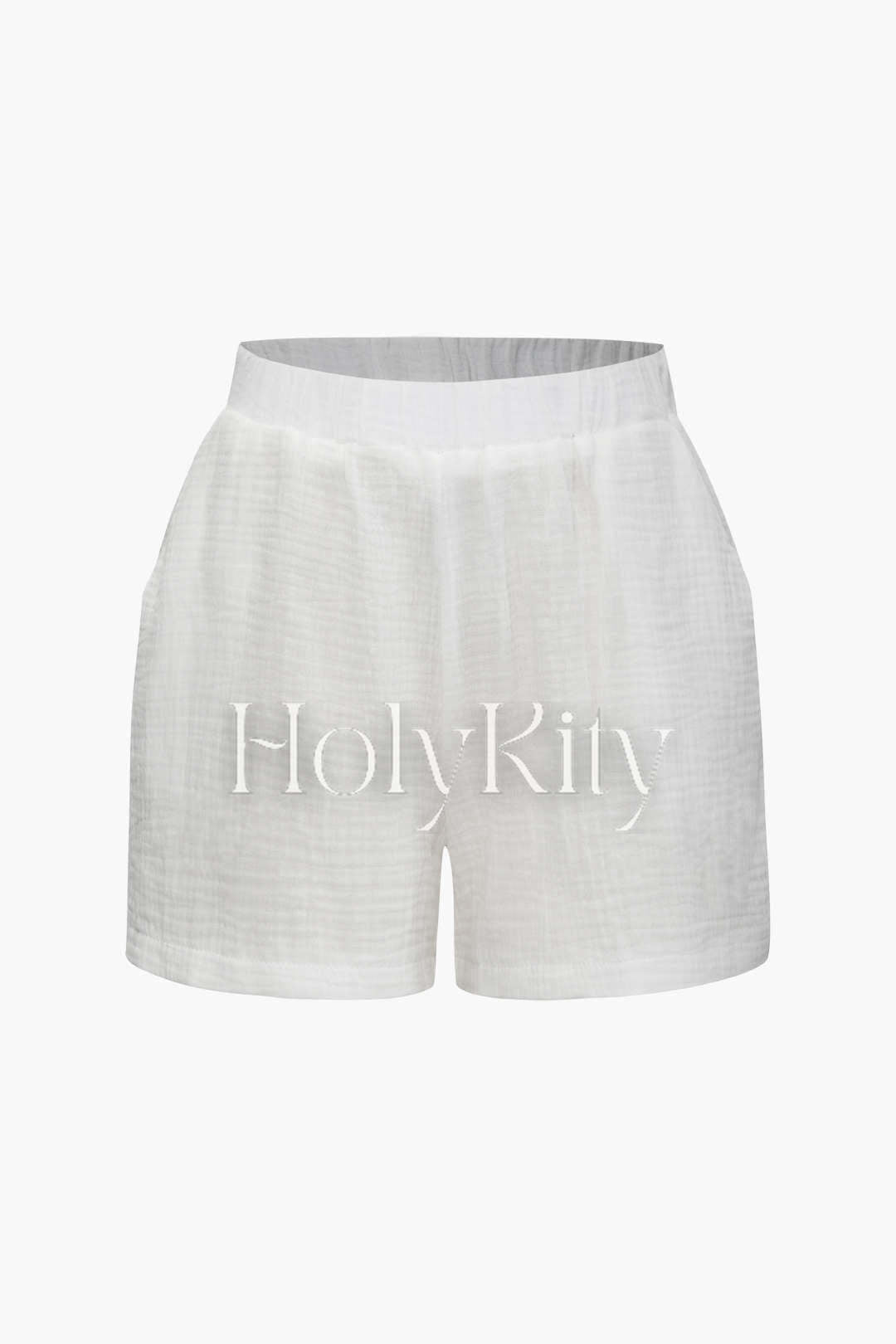 Linen-Blend Knot Strap Tank Top And Shorts Set