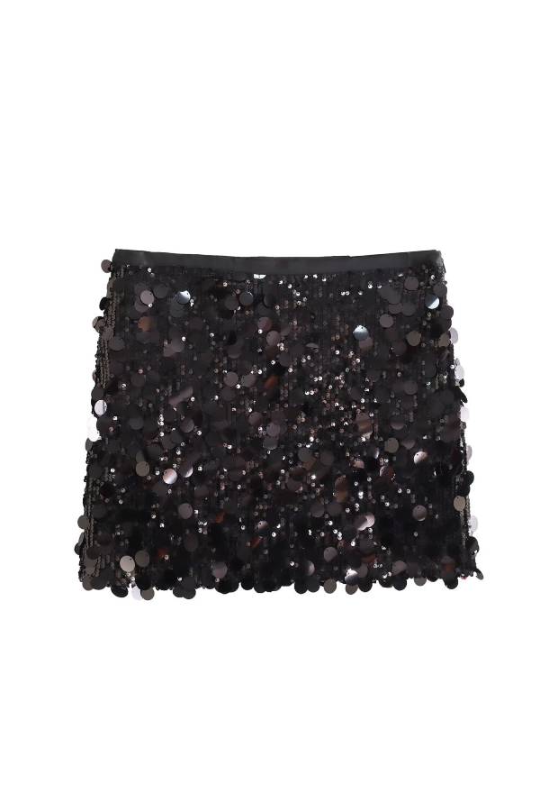Shimmering Tassel Sequined Short Skirt/Shorts