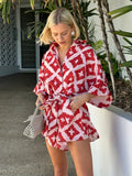 Printed Jumpsuit Shorts