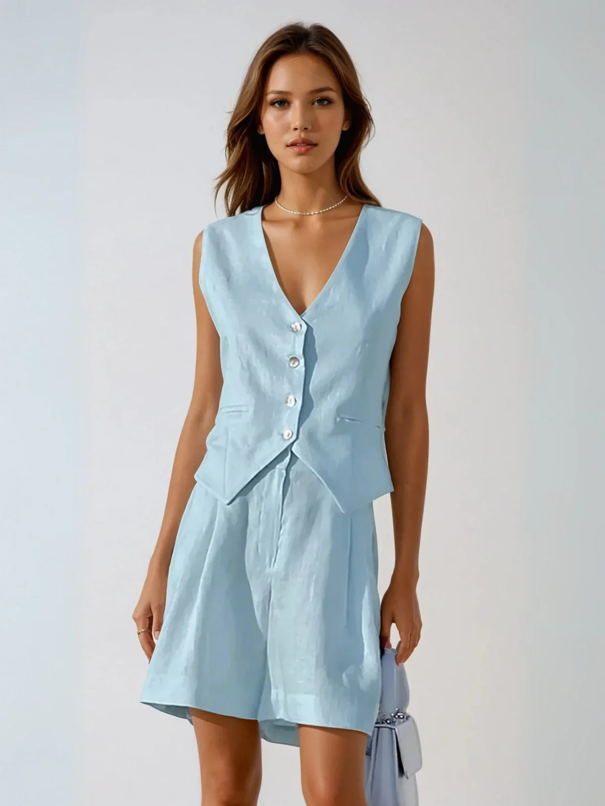 Always Casual Vest & Shorts Matching Suit