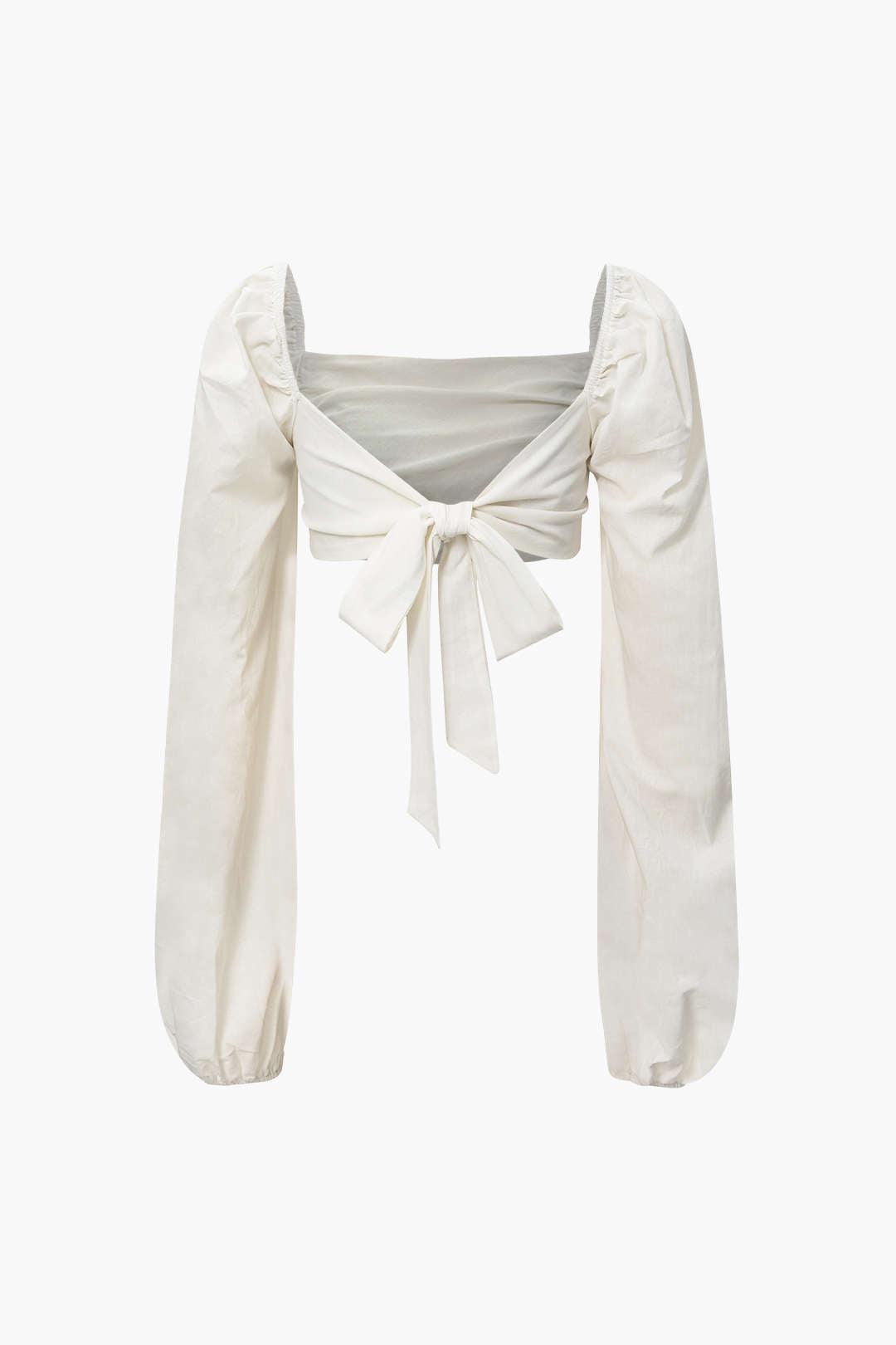 Square Neck Tie Back Crop Top And Elastic Waist Shorts Set