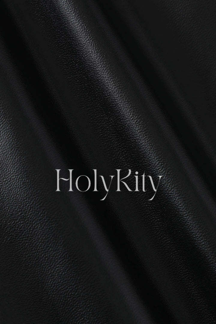 Faux Leather Asymmetric Hem Shorts