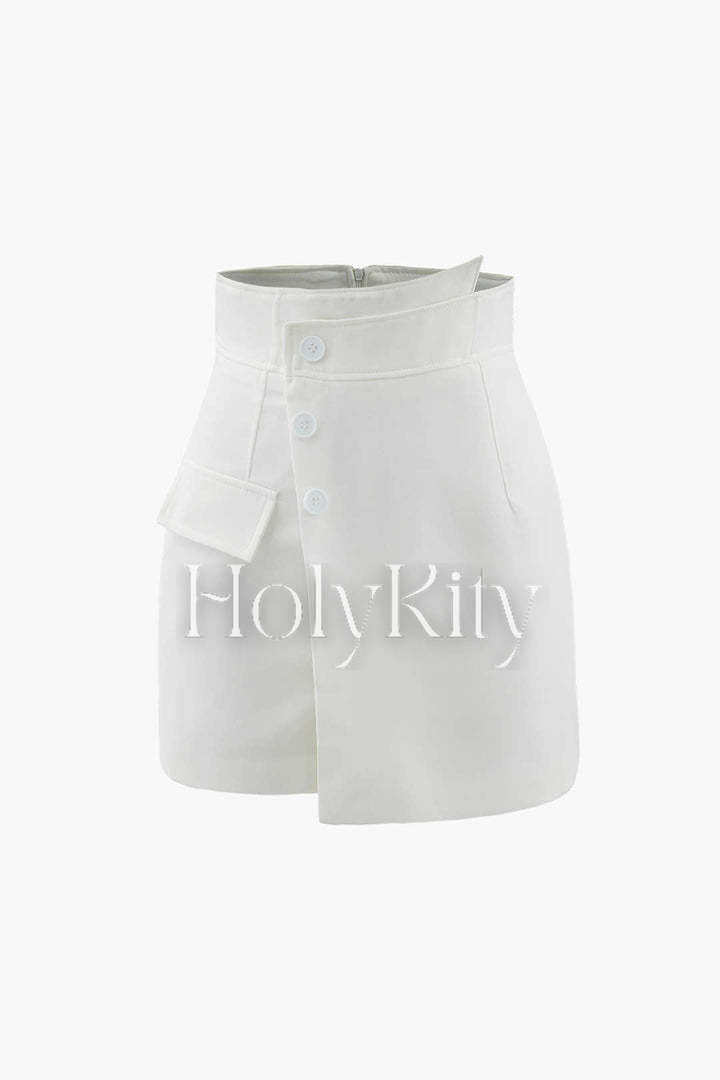 Asymmetric Wrap Tailored Shorts