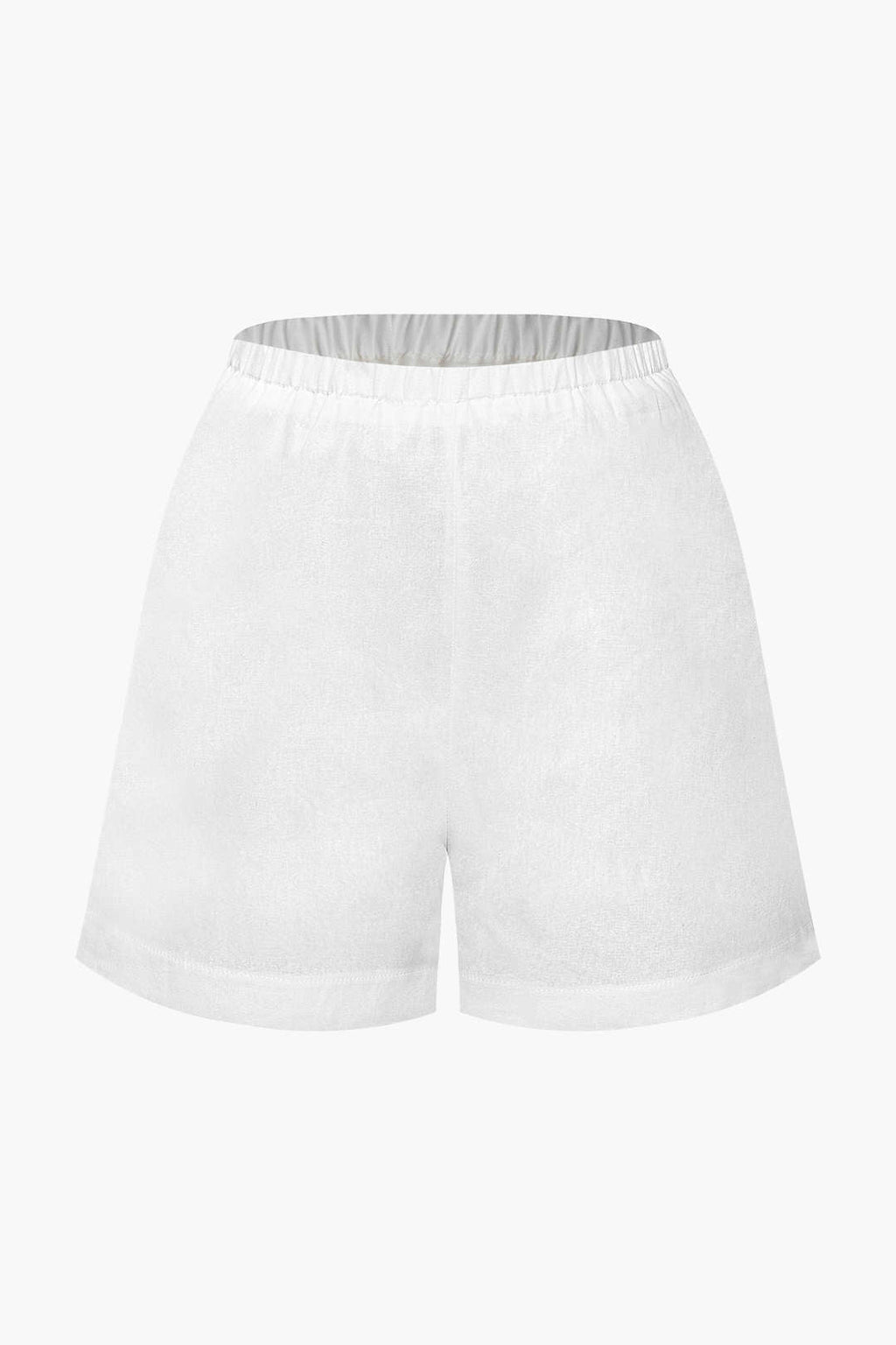 V-neck Frill Tie Front Blouse And Elastic Waist Shorts Set