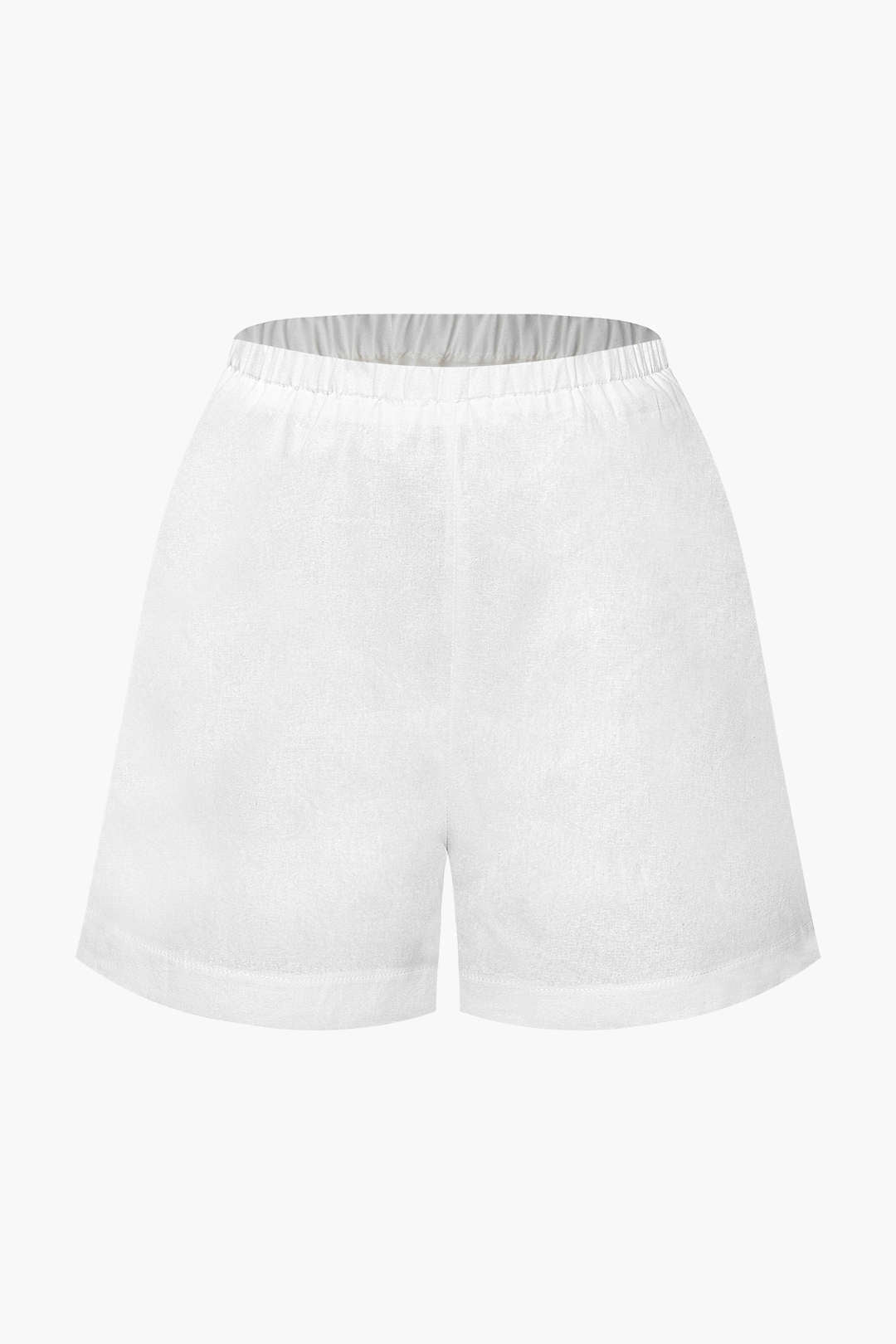 V-neck Frill Tie Front Blouse And Elastic Waist Shorts Set