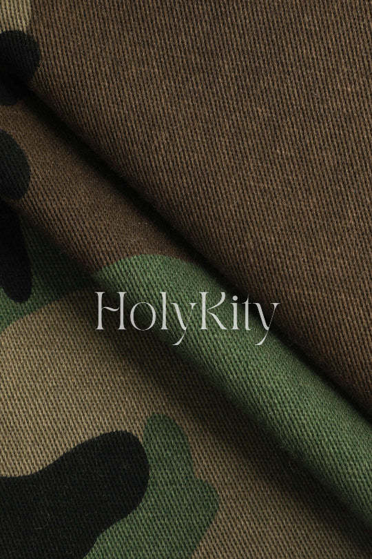 Camo Destroyed Cargo Shorts