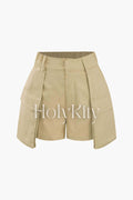 Pleated Pocket Suit Shorts