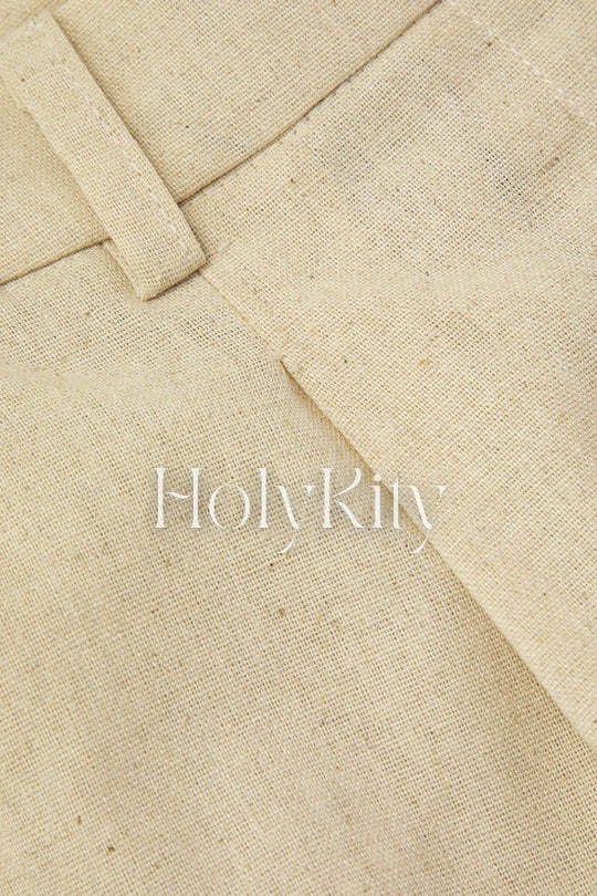 Linen-Blend Bermuda Shorts