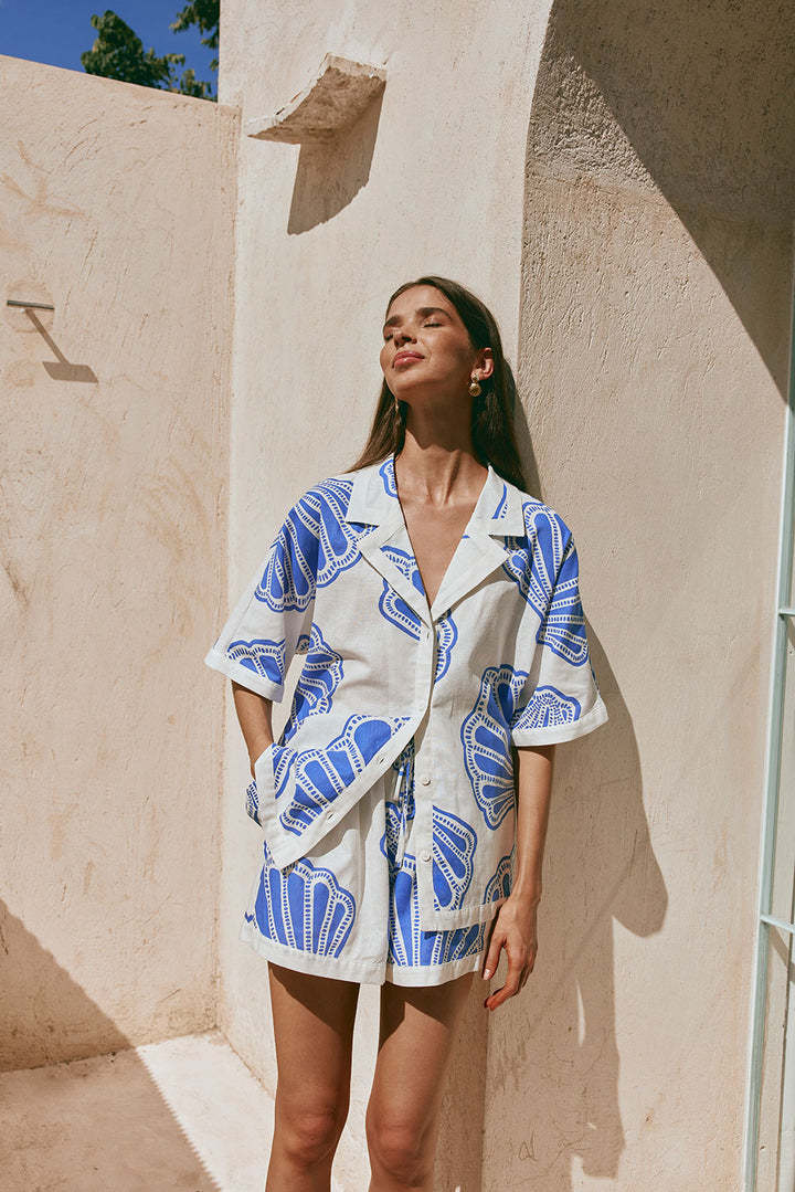 Casual Printed Shirt and Shorts Set