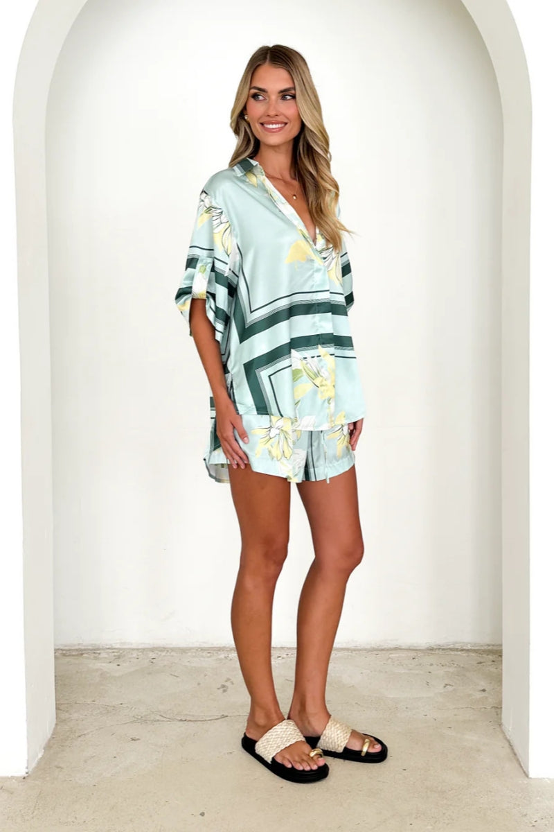 Printed Shirt & Shorts Set