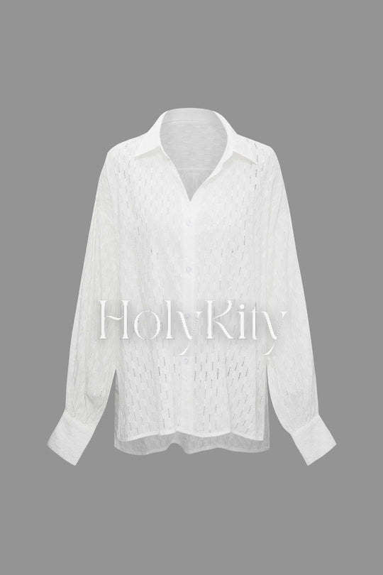 Button Up Long Sleeve Shirt And Shorts Set