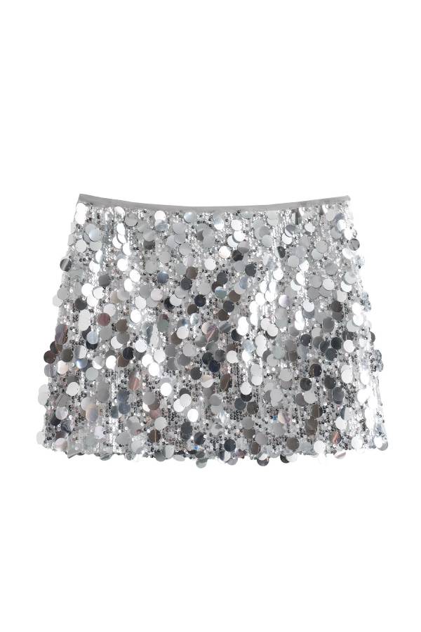 Shimmering Tassel Sequined Short Skirt/Shorts