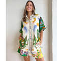 Graffiti Printed Shirt and Shorts Set
