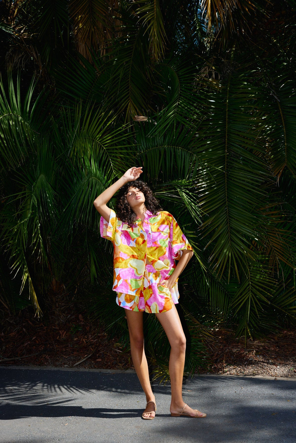 Casual Colorful Vacation Printed Shirt and Shorts Set
