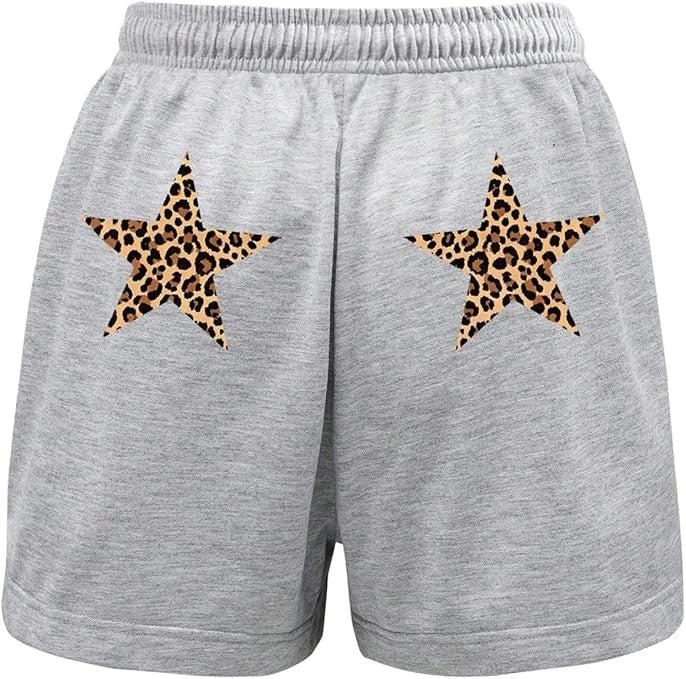 Leopard Double Star Patch Shorts