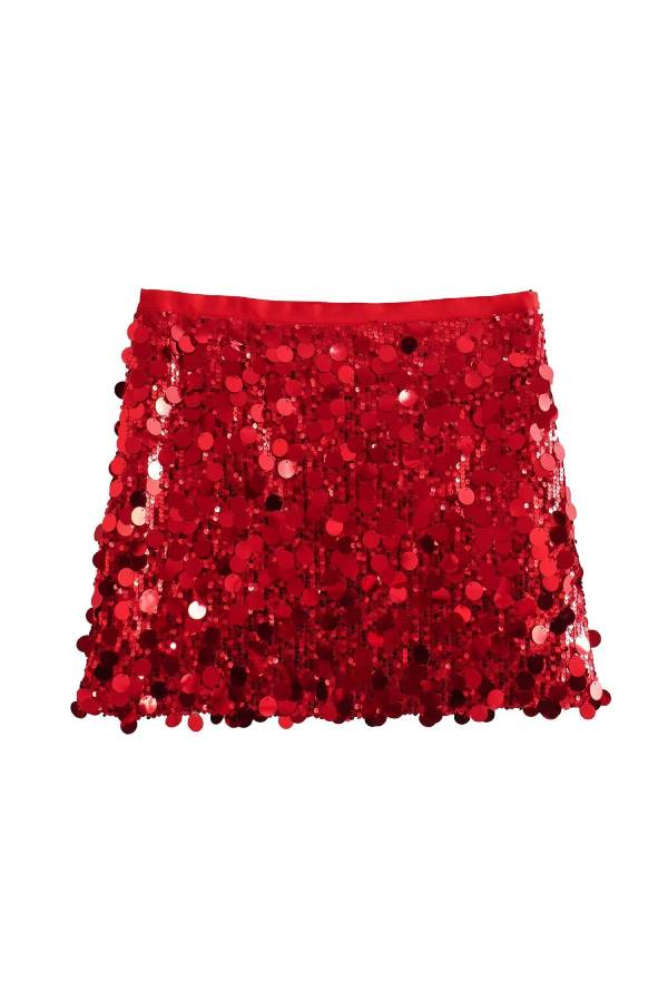 Shimmering Tassel Sequined Short Skirt/Shorts