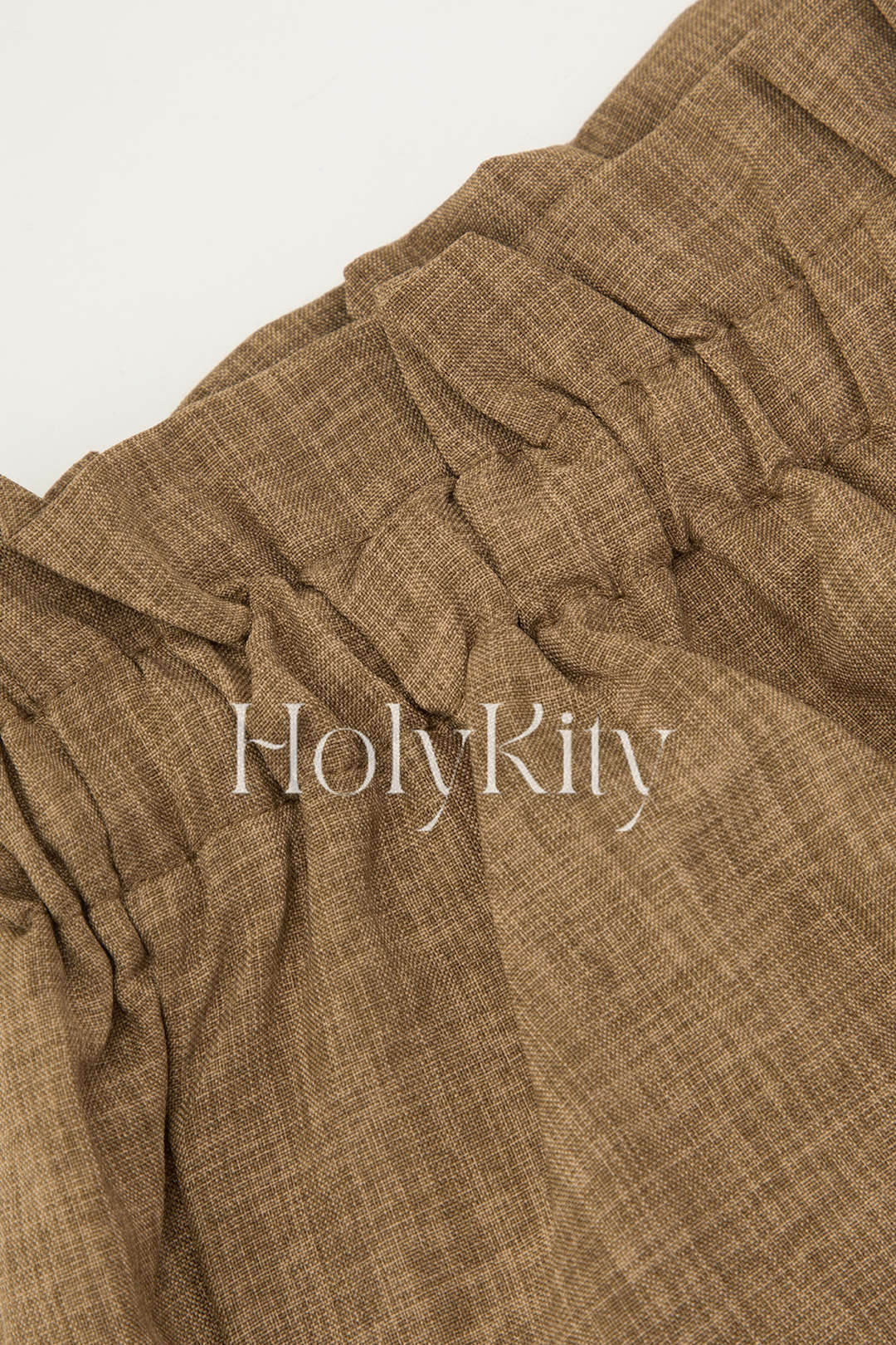Linen-Blend Frill Tie Waist Shorts
