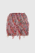 Alianna Fringe Stripe Mini Skirt