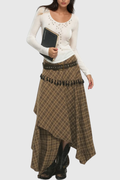 Berger Layered Plaid Maxi Skirt
