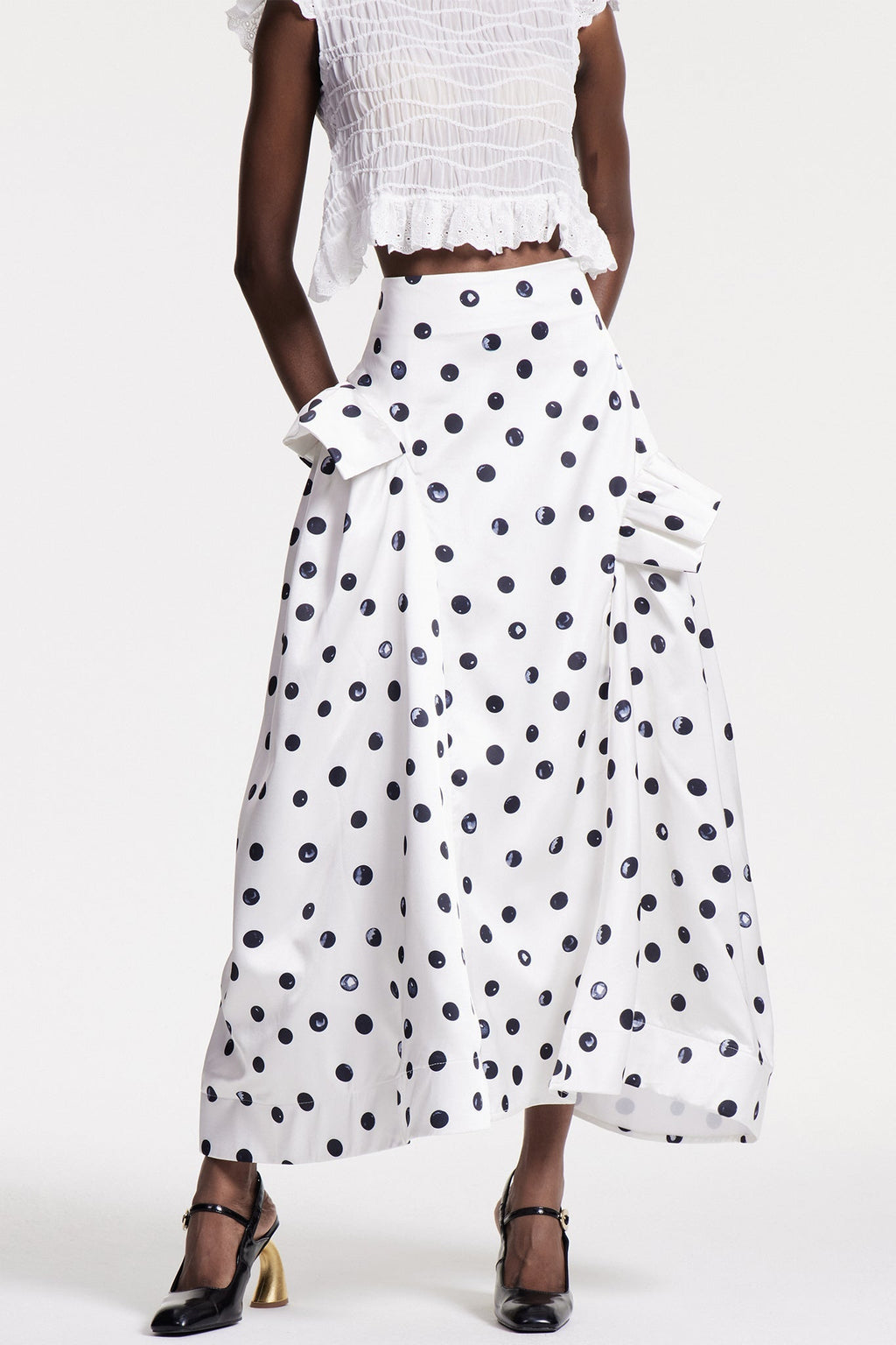 Chizoba Ruch Dot Maxi Skirt