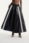 Eeva Stripe Leather Maxi Skirt