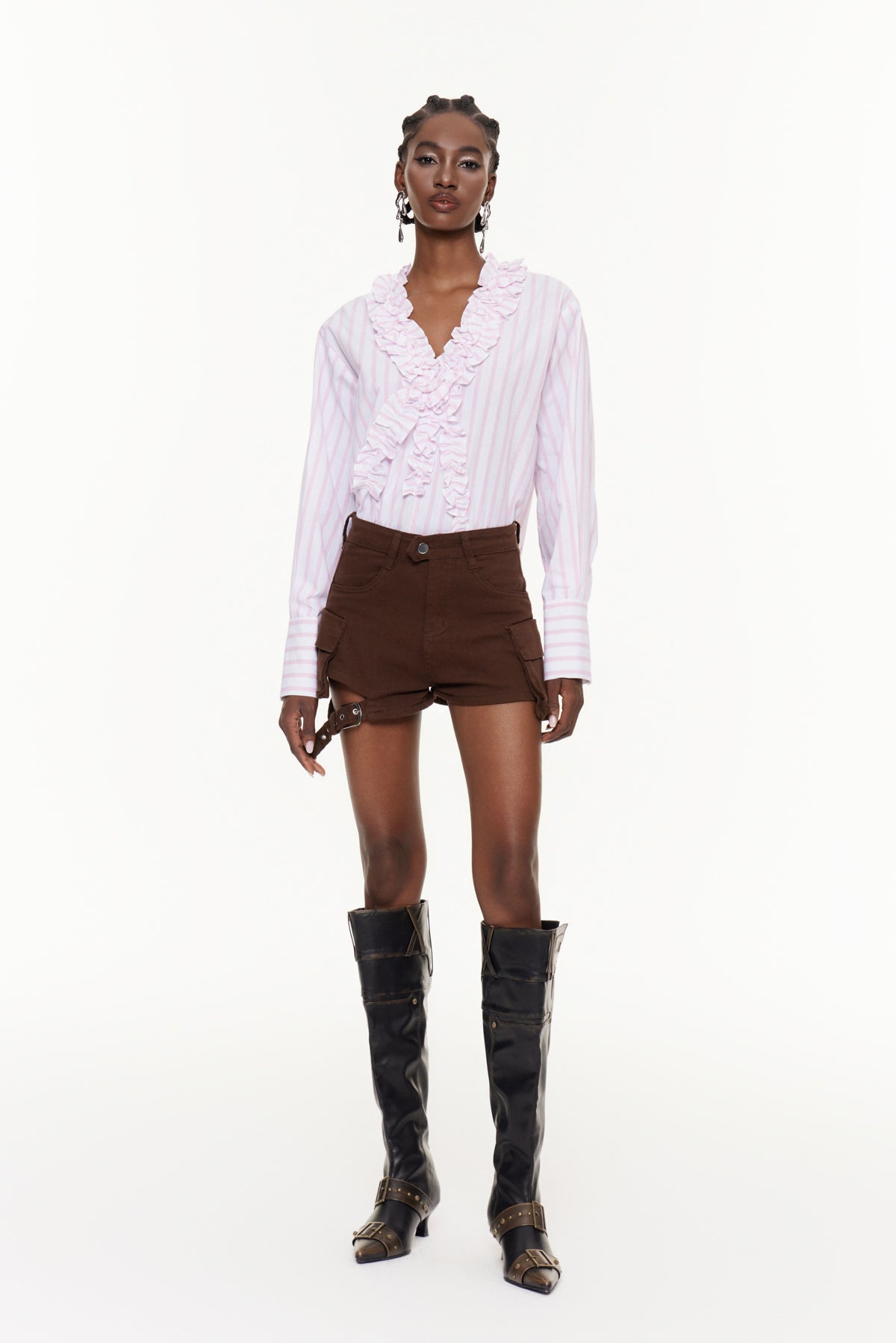 Eftychia Cutout Pocket Shorts