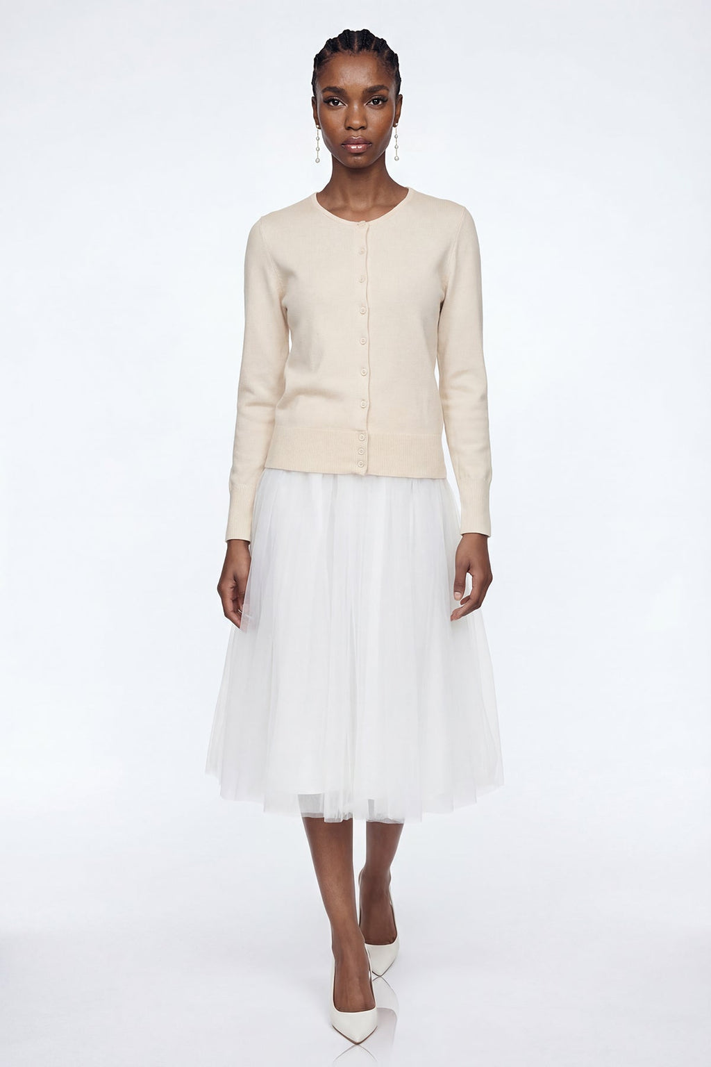 Elita Mesh Puffy Midi Skirt