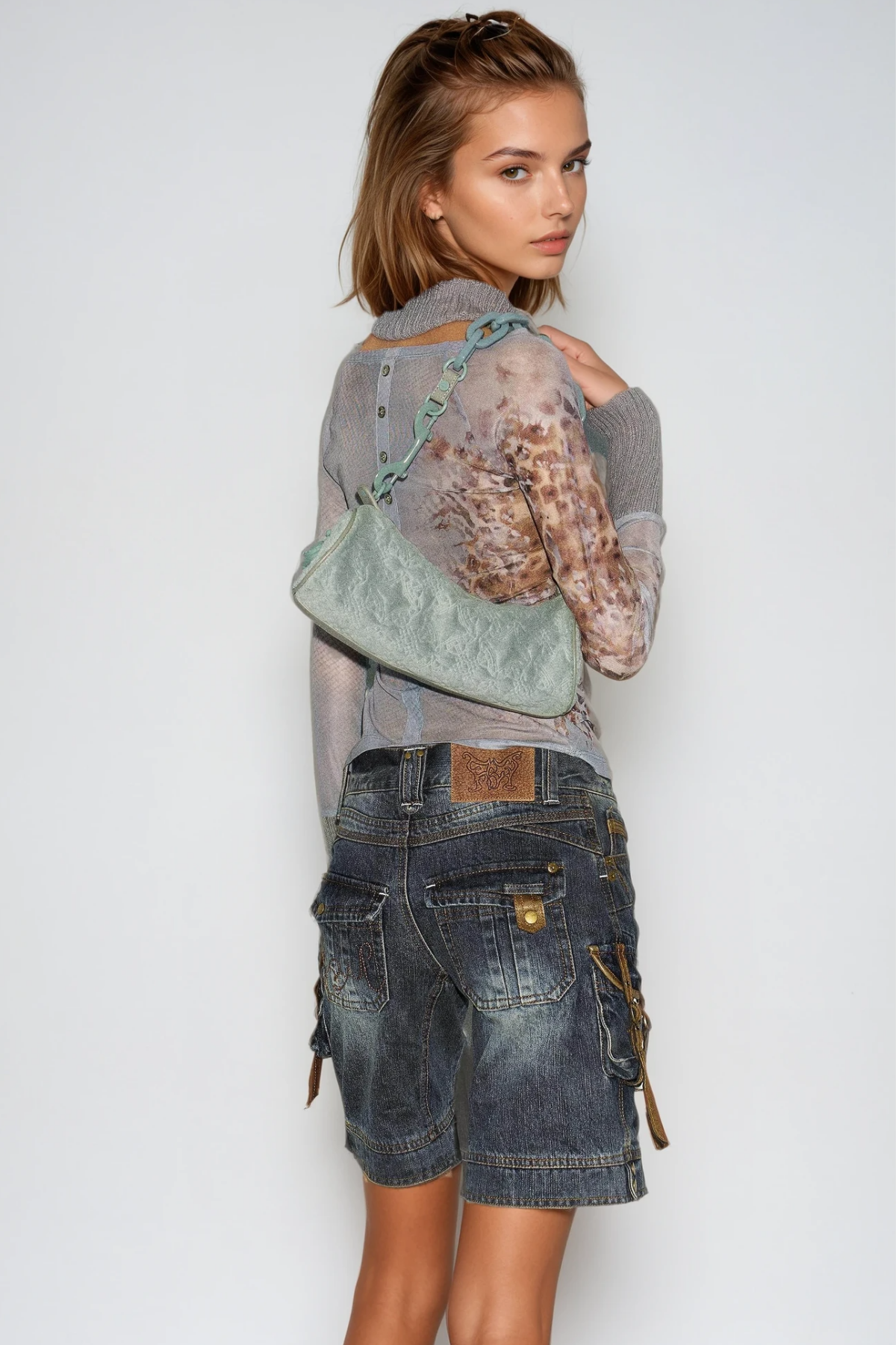 Farrukh Buckle Denim Shorts