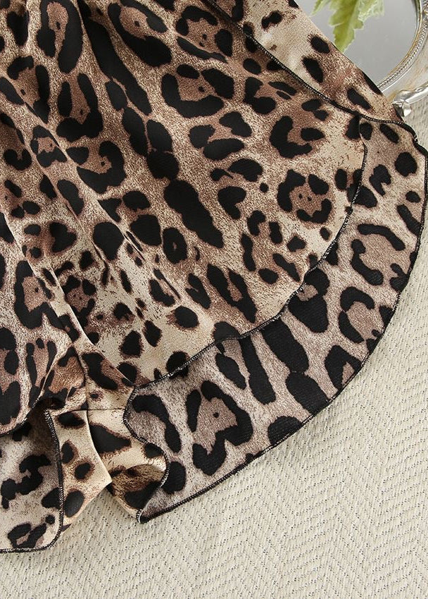 Wild Allure Leopard Print Three-Piece Set – Bra Top. Shorts & Kimono