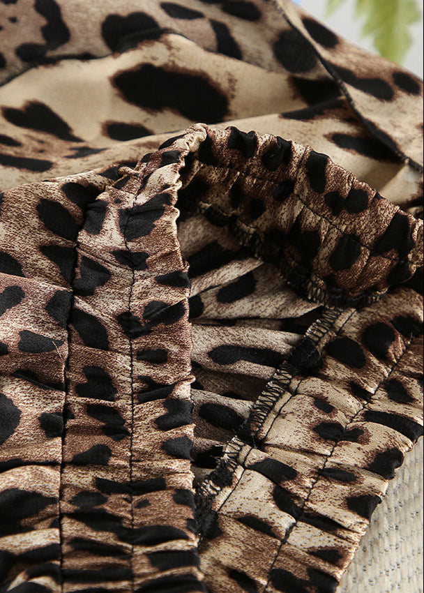 Wild Allure Leopard Print Three-Piece Set – Bra Top. Shorts & Kimono