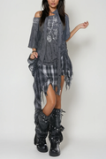 Zack Grid Asymmetric Skirt