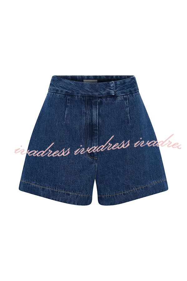 Abel Denim High Waist Relaxed Fit Shorts