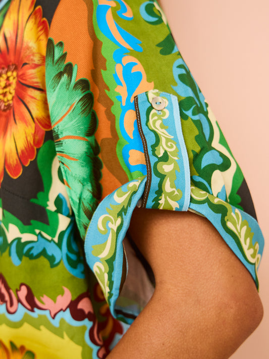 Vacation Printed Short Slevees Shirt and Shorts Set