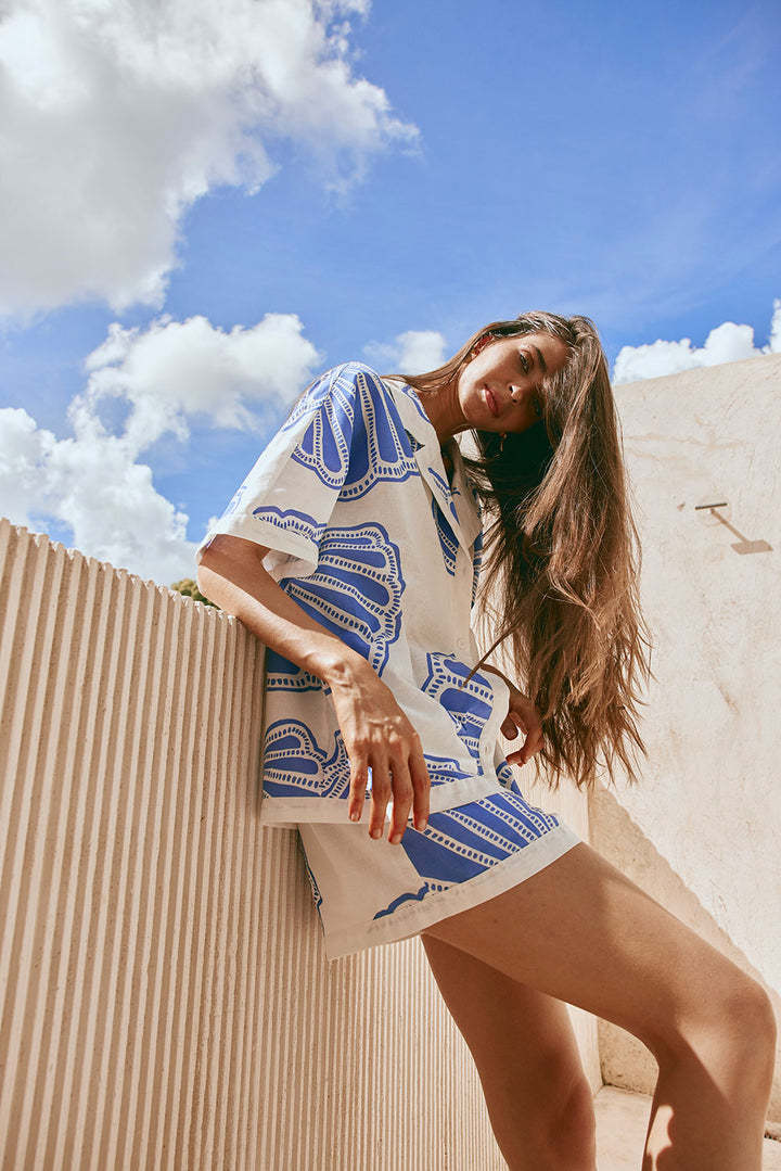 Casual Printed Shirt and Shorts Set