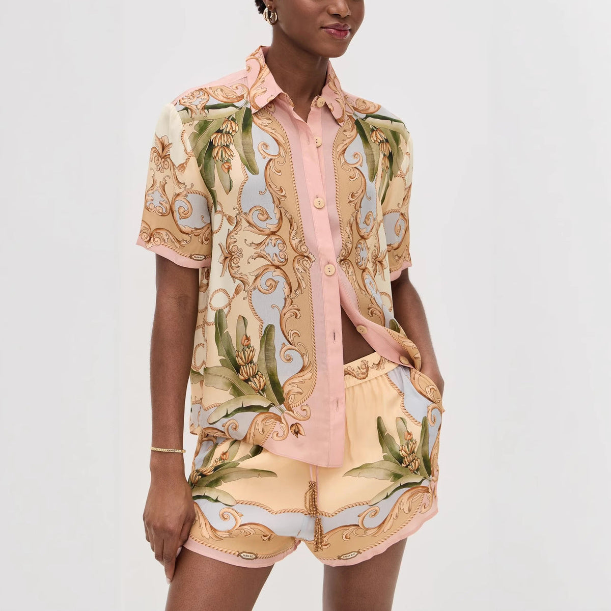 Casual Printed Shirt and Shorts Set