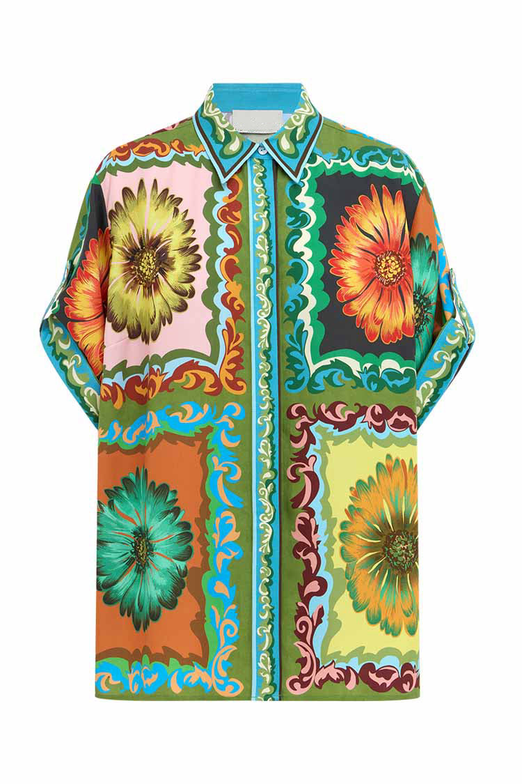 Vacation Printed Short Slevees Shirt and Shorts Set