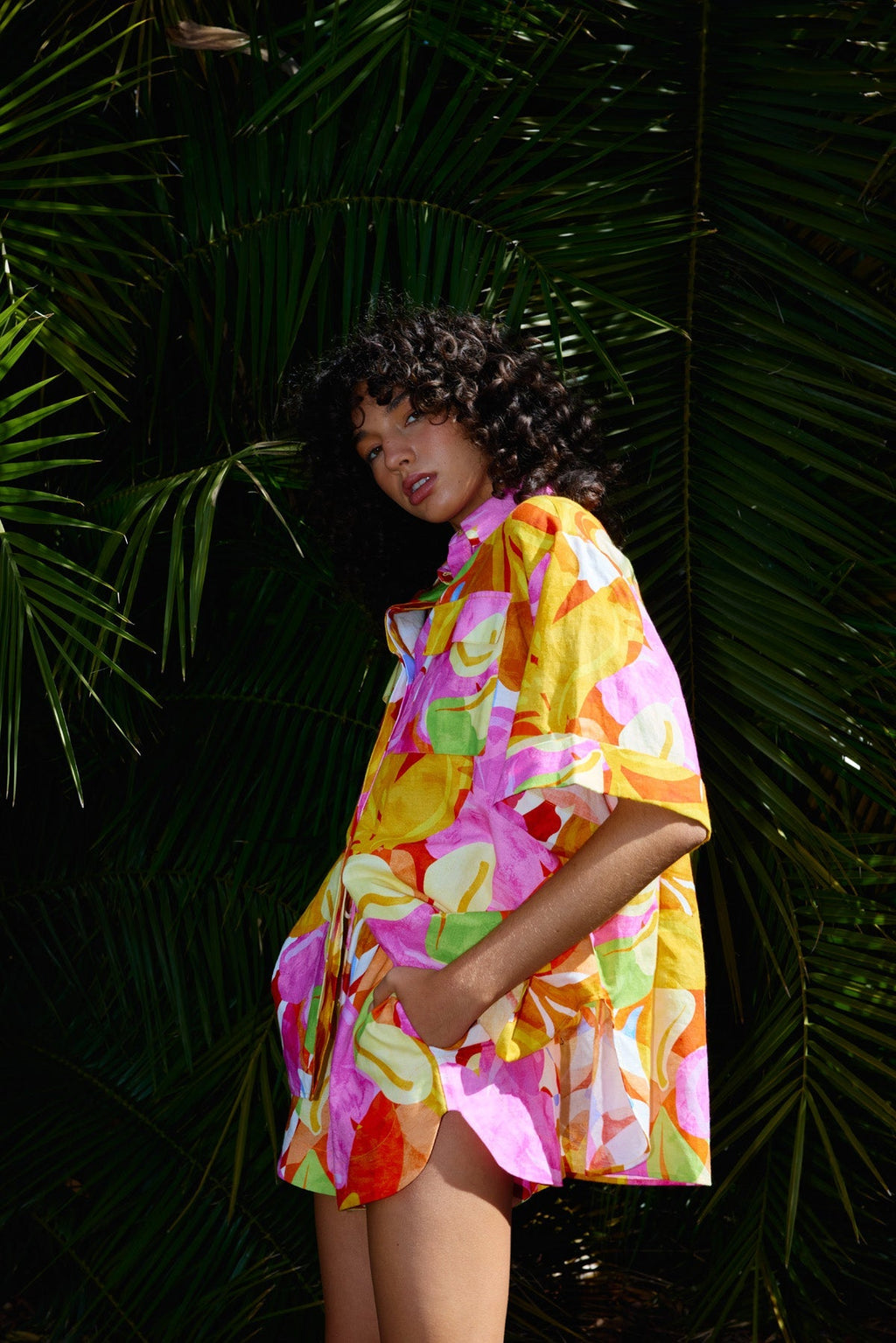 Casual Colorful Vacation Printed Shirt and Shorts Set
