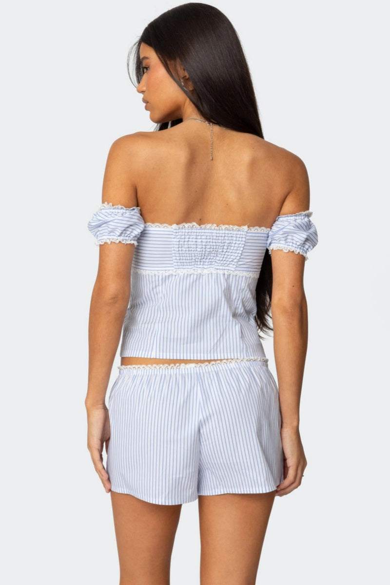 Low-Waist Straight Shorts Sweet Girl Casual Set