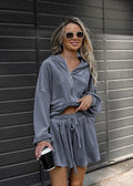 Velour Cloud - Zip Hoodie & Shorts Lounge Set